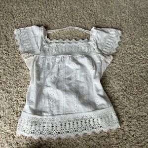 Ultra Pink White Lace Blouse